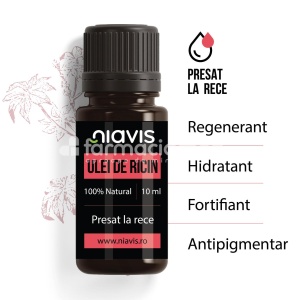 Niavis Ulei de ricin, rol hidratant, calmant, fortifiant, regenerant, antipigmentar,10 ml