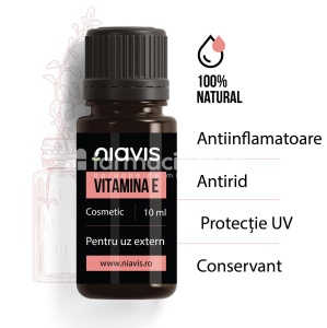 Niavis Vitamina E, rol antirid, protectie solara, conservant, antiinflamator, 10 ml