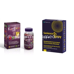Pachet Korill Kids, 30 jeleuri si Sanience D3 spray 4000 UI, 50ml, Sanience