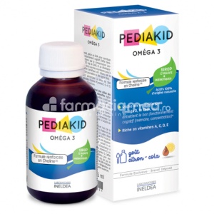 Pediakid Sirop Omega 3 si Vitamina A C D E pt Copii 125ml