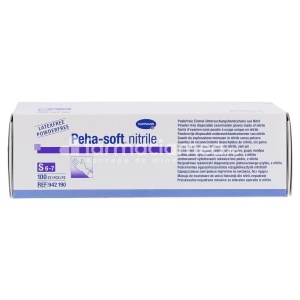 Peha soft manusi nitril nepudrate S albastre, 100buc, Hartmann