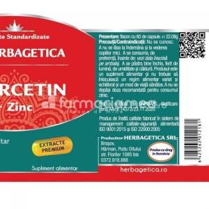 Quercetin si Zinc, 60 capsule, Herbagetica - Img 3