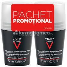 Vichy Deo Bipack Roll on Homme 72H 50ml Pachet Promotional