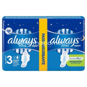 Absorbante Ultra Night Duo, 12 bucati, Always