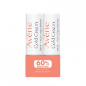 Avene Cold Cream stick de buze Pachet 1+1 (60% reducere la al doilea produs), 4 g