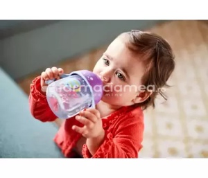 Avent Cana cu tetina de formare, transparenta, mov 12+, 260ml - Img 2