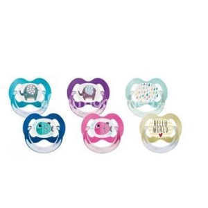 Baby Nova 20004 Suzete Orto Decorata Multicolora Talia 1+Steribox