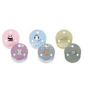 Baby Nova 20009 Suzete Rotunde Decorate Multicolore Inel +Steribox