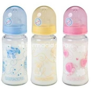 Baby Nova 44240 Biberon sticla Gat Larg Tetina Soft+Natural Anticolici 240ml