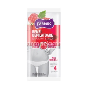 Benzi Depilatoare Corp si Zona Bikinilor Extract Zmeura, Farmec