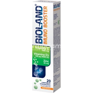 Bioland Imuno booster, vitamina C + D3 + Zinc, 20 comprimate efervescente, Biofarm