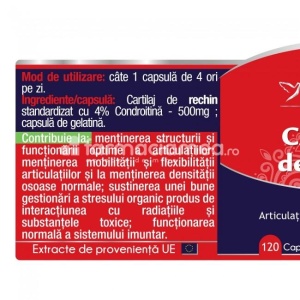 Cartilaj de Rechin supliment pentru articulatii puternice si o imunitate de invidiat, 120 de capsule, Herbagetica - Img 3