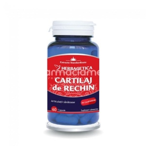 Cartilaj de Rechin supliment pentru articulatii sanatoase si o imunitate puternica, 60 capsule, Herbagetica