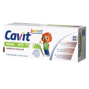 Cavit Junior Memo ciocolata, 20 tablete masticabile, Biofarm