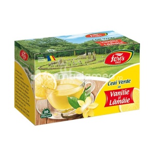 Ceai Verde Lamaie si Vanilie, 20 plicuri, Fares
