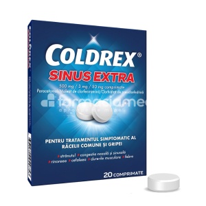 Coldrex Sinus Extra 500mg/3mg/50mg, 20cp, Perrigo