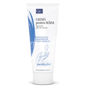Crema pentru maini cu glicerina si ulei de morcov Q4U, protejeaza si regenereaza pielea mainilor, 100ml, Tis Farmaceutic