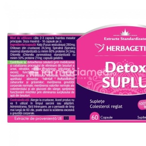 Detox Suplu detoxifica si ajuta la slabire, 60 capsule, Herbagetica - Img 2