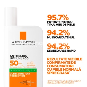 La Roche Posay Anthelios UVmune Oil Control Fluid Invizibil SPF50+ 50ml - Img 2