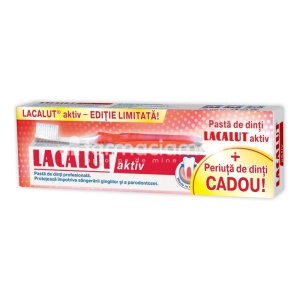 Lacalut Aktiv pachet pasta dinti, 75 ml si periuta dinti