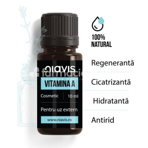 Niavis Vitamina A, efect regenerant, cicatrizant si hidratant, 10 ml