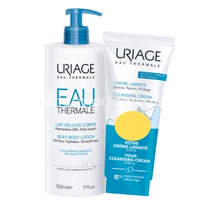 Pachet Cadou Uriage EAU Thermale Lapte de corp, 500ml + Crema de curatare, 200ml