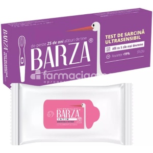 Test Sarcina Barza Ultrasensibil + Servetele Intime cu bicarbonat de sodiu (cadou)