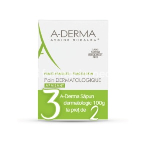A-derma Sapun dermatologic indicat in ingrijirea pielii, 100gr 2+1 gratis