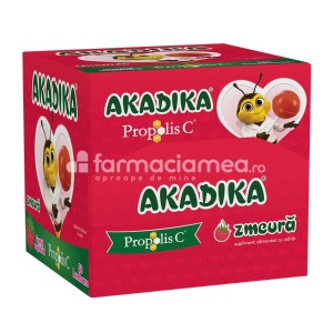 Akadika Acadele Propolis C cu aroma de zmeura, 50 bucati, Fiterman Pharma