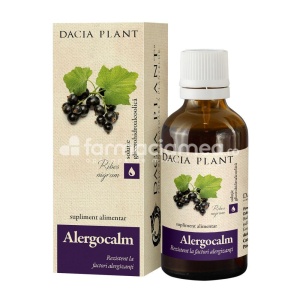 Alergocalm tinctura, indicat in alergi, de la 3 ani, 50ml, Dacia Plant