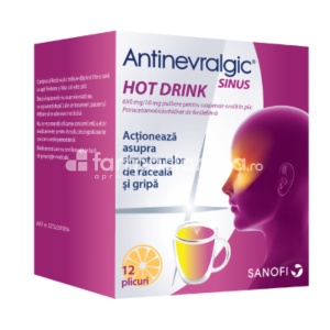Antinevralgic Sinus Hot Drink 650 mg/10 mg, 12 plicuri Sanofi