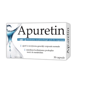 Apuretin combate retentia de apa si accelereaza metabolismul, 30 capsule, Zdrovit