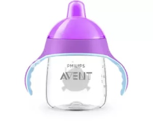 Avent Cana cu tetina de formare, transparenta, mov 12+, 260ml - Img 3