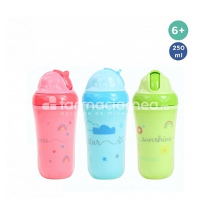 Baby Nova 34114 Pahar Izotermic cu Pai fara BPA 250ml 6luni+