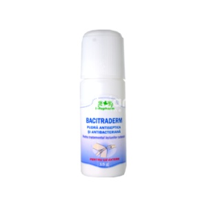 Bacitraderm Pudra Antiseptica si Antibacteriana 15g Infopharm