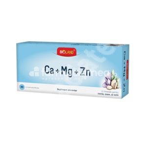 Bioland Calciu Magneziu Zinc x 30cpr Biofarm
