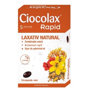 Ciocolax Rapid trateaza constipatia in 4 ore, 10 capsule moi, Solacium Pharma