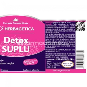 Detox Suplu detoxifica si ajuta la slabire, 60 capsule, Herbagetica - Img 3