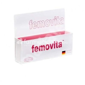 Femovita, recomandat in menopauza, reduce bufeurile, iritabilitatea, reduce oboseala, creste puterea de concentrare si sustine sistemul imunitar, 30 de capsule, Farma-Derma