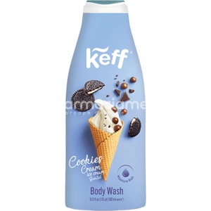 Gel de Dus cu Parfum de Inghetata cu Biscuiti, Sano Keff Cookies Cream Body Wash, 500 ml