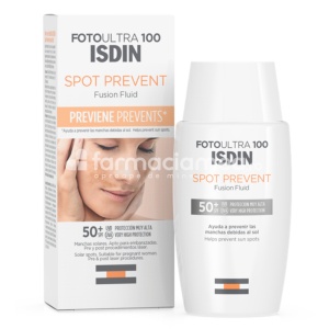 Isdin Fotoultra 100 Spot Prevent Fluid Protectie Solara pt Fata SPF50+ 50ml
