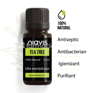 Niavis Ulei esential de tea tree, efect antiseptic, antibacterian, antifungic, igienizant, purifiant si tonic, 10 ml