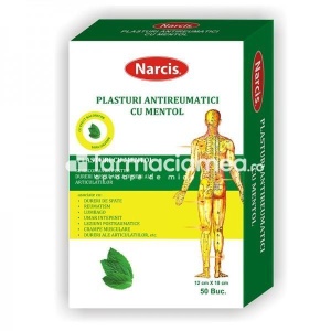 Plasturi antireumatici cu mentol 12cm x 18cm, Narcis
