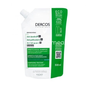 Vichy Dercos Rezerva Sampon Antimatreata pentru Par Normal Gras Format Eco, 500ml