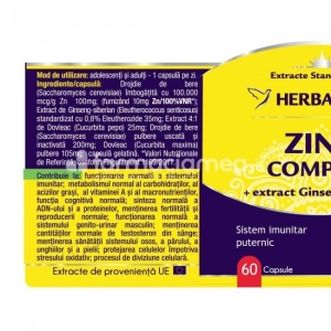 Zinc Complex, 60 capsule, Herbagetica - Img 2