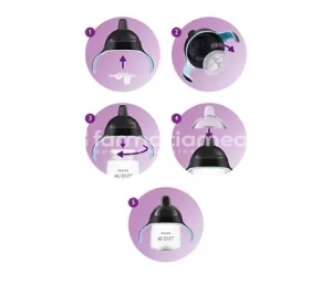 Avent Cana cu tetina de formare, transparenta, mov 12+, 260ml - Img 4