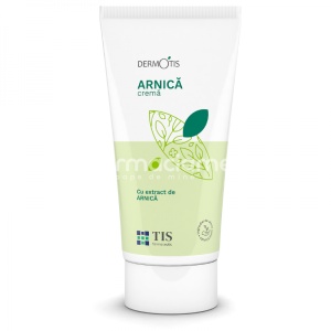 Crema cu extract de Arnica DermoTis, cu proprietati antiinflamatorii, analgezice, recomandata pentru reducerea durerilor musculare si in cazul entorselor, luxatiilor si edemelor, 50ml, Tis Farmaceutic