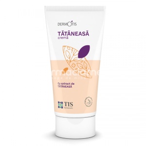 Crema cu extract de tataneasa DermoTis, favorizeaza vindecarea leziunilor tegumentare, indicata in tratamentul ranilor care se vindeca greu, 50ml, Tis Farmaceutic
