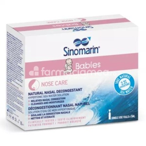 Decongestionant nazal pentru bebelusi si copii Sinomarin Babies, 18 fiole x 5 ml, Gerolymatos International