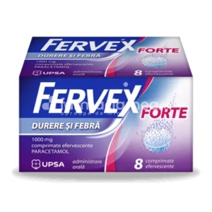 Fervex Durere si Febra Forte 1000mg x 8cpr eff